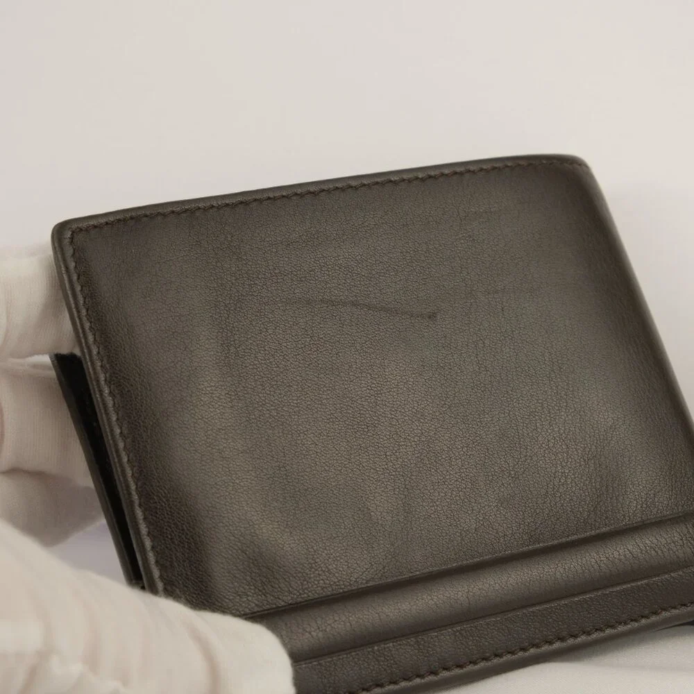 Ferragamo Smooth Leather Bifold Wallet, Dark Brown